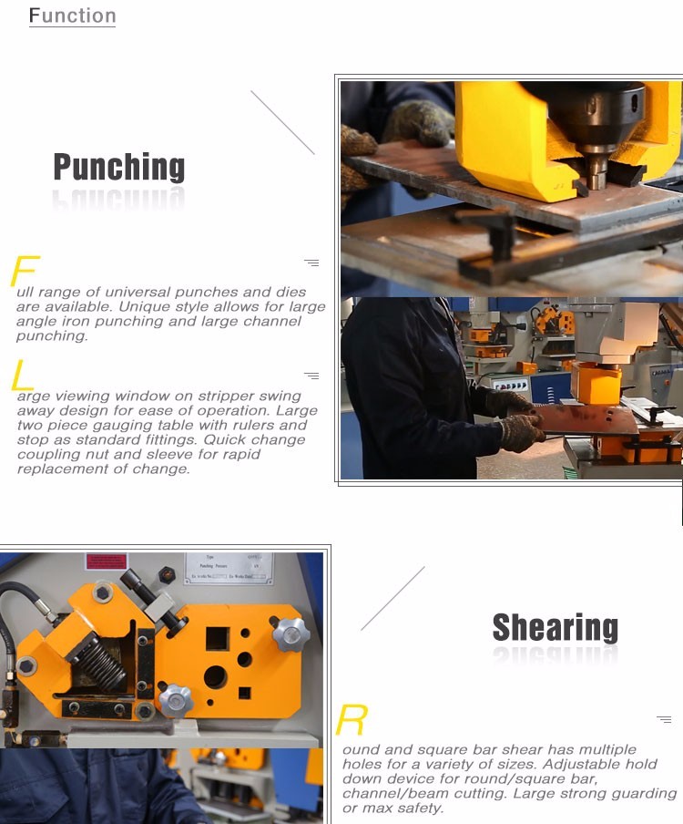 Seri Q35y Pekerja Besi Hidrolik Multifungsi Gabungan Mesin Geser Dan Meninju